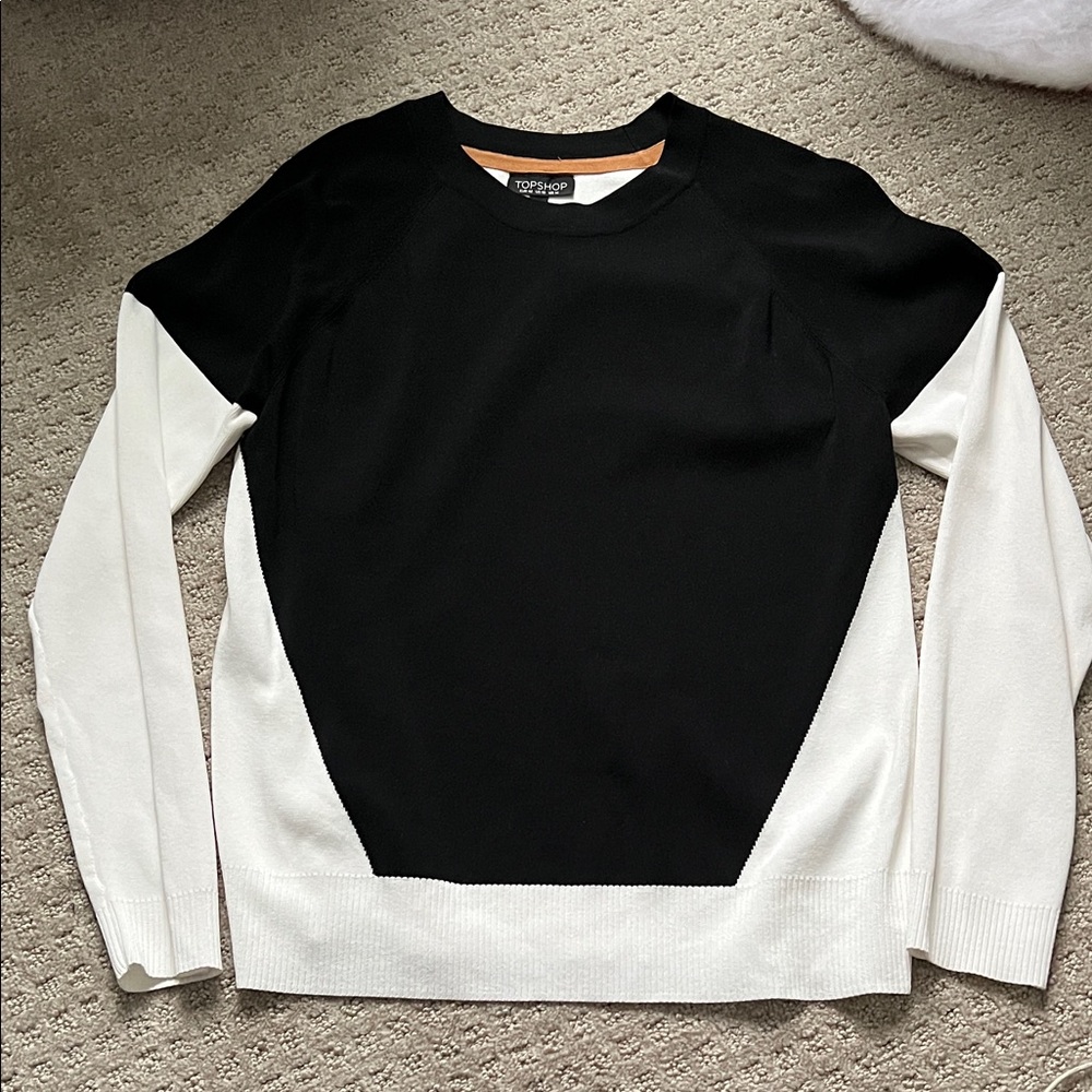 Topshop Black and white Long Sleeve Sweater